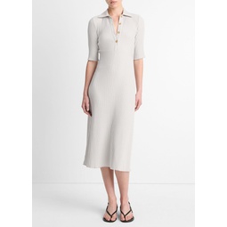 Ribbed Cotton-Blend Polo Dress