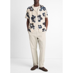 Blossoms Linen-Blend Button-Front Shirt