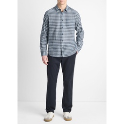 Summit Plaid Linen-Cotton Long-Sleeve Shirt