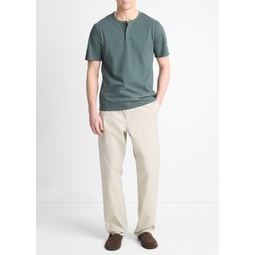 Garment Dye Cotton Short-Sleeve Henley