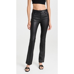 Stretch Boot Cut Leather Pants