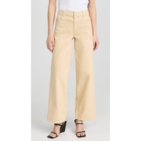 Washed Twill Wide Leg Pants
