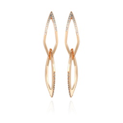 14K Gold-Plated and Crystal Diamond Link Drop Earring