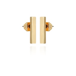 Gold-Tone Rectangle Bar Stud Earrings