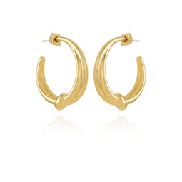 Gold-Tone Open Knotted Hoop C Earrings