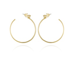 Gold-Tone Cubic Zirconia C Hoop Earrings
