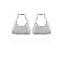 Silver-Tone Purse Click Hoop Earrings