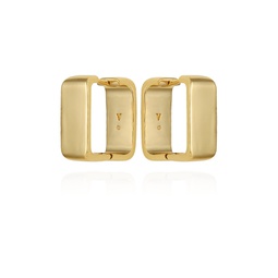 Gold-Tone Brass Rectangle Hoop Earrings