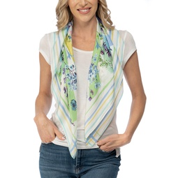 Botanical Watercolor Floral Square Scarf