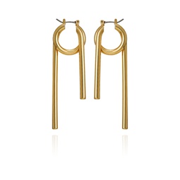 Gold-Tone Long Twisted Drop Earrings