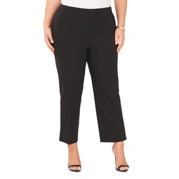 Plus Size Solid Flare-Leg Cropped Pants
