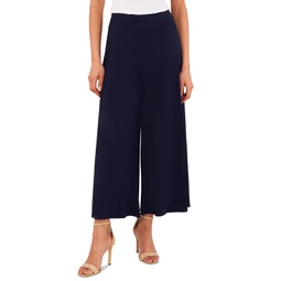 Womens Pull On Wide Leg Ankle Pants
