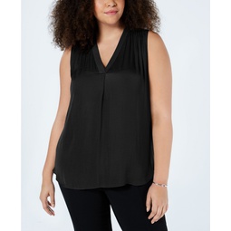 Plus Size V-Neck Sleeveless Blouse