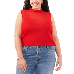 Plus Size Sleeveless Mock-Neck Top