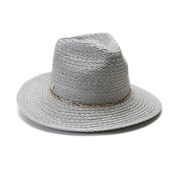 Chain Trim Oversized Straw Panama Hat
