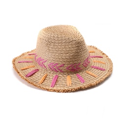 Embroidered Straw Panama Hat