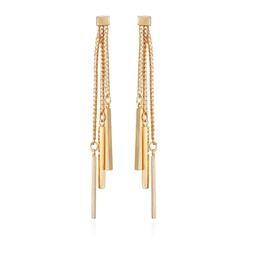 Gold-Tone Fringe and Bar Drop Earrings