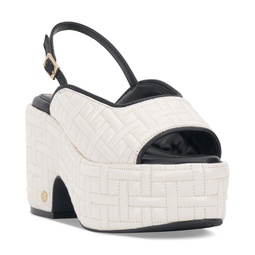 Womens Elana Quilted Platform Wedge Sandals