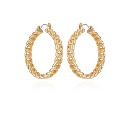 Gold Tone Textured Woven Hoop Earrings