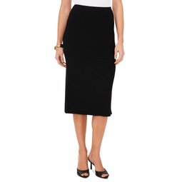 Womens Side-Slit Sweater Midi Skirt