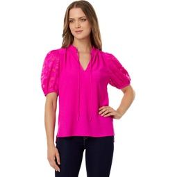 Womens Vince Camuto Short Puff Sleeve Top