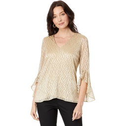 Vince Camuto Placket Covered Button-Up Blouse