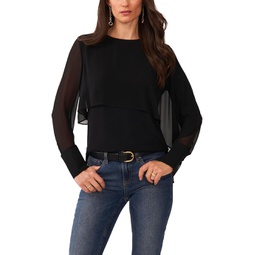 Womens Vince Camuto Drapped Long Sleeve Blouse