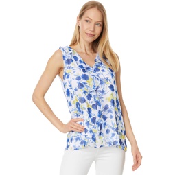 Vince Camuto Slvlss V Neck Ruffle Front Top