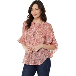 Vince Camuto Pin Tuck Flutter Sleeve Blouse