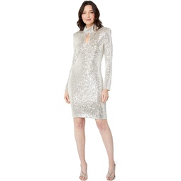 Vince Camuto Sequin Cocktail Dress with Keyhole