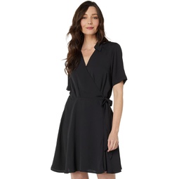 Vince Camuto Collared Short Sleeve Wrap Dress