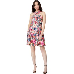 Womens Vince Camuto Halter Crisscross Fit-and-Flare Dress