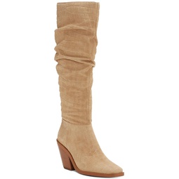 alimber womens zipper slouchy knee-high boots