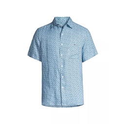 Micro Floral Short-Sleeve Shirt