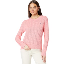 Womens Vineyard Vines Cashemere Cable Crew Sweater