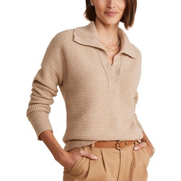 Cashmere Ribbed Polo Sweater