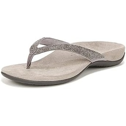 Vionic Womens Flip Flop Dillon Shine Supportive Sandals  Comfortable Ladies Slides That Include VIO MOTION Technology Orthotic Insole With Built-in Arch Support, Helps Heel Pain,