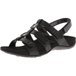 Vionic with Orthaheel Technology Womens Amber Black Croco Sandal 6 W