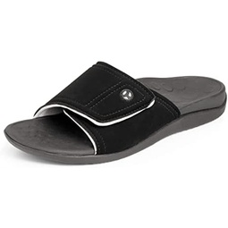 Vionic Tide Kiwi Unisex Adjustable Slide Sandal - Supportive Recovery Flat Sandals That Include Three-Zone Comfort with Orthotic Insole Arch Support, Medium Fit
