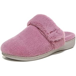 Vionic Womens Indulge Marielle Mule Slipper- Comfortable Spa House Slippers That Include Three-Zone Comfort with Orthotic Insole Arch Support, Soft House Shoes for Ladies