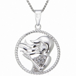 pick your zodiac month! sterling silver zodiac pendant 1/8 cttw diamond necklace