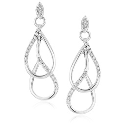 1/6 cttw diamond drop earrings in 10k white gold