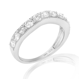 1 cttw diamond v shape wedding band in 14k white gold