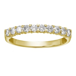 1/2 cttw i1-i2 diamond wedding band 14k white or yellow gold prong ring round