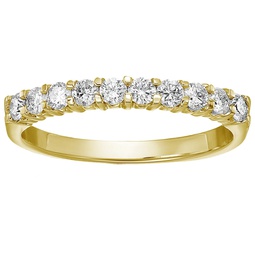 3/4 cttw diamond wedding band 14k white or yellow gold 10 stones prong set round
