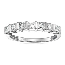 1/2 cttw princess cut diamond wedding band for women in 14k white gold channel set ring