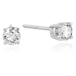 5/8 cttw certified diamond stud earrings 14k white gold round with screw backs