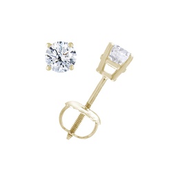 ags certified i1 1/4 cttw diamond stud earrings 14k yellow gold