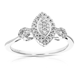1/5 cttw round cut lab grown diamond wedding engagement ring for women .925 sterling silver