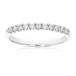 1/4 cttw round lab grown diamond wedding band for women .925 sterling silver prong set